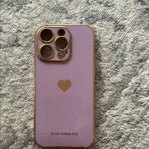 Gold and Pink Heart Phone Case